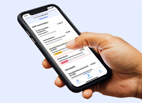 Screenshot van de app